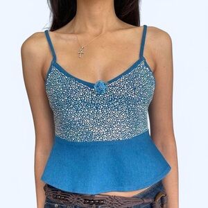 OHS Blue Rhinestone  Cami ✨